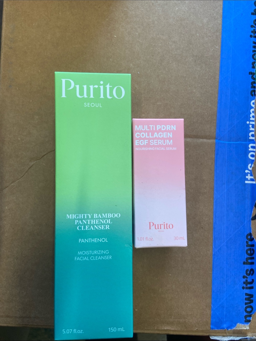 Pink Multi PDRN Collagen EGF Serum & Green Mighty Bamboo Panthenol Cleanser Set